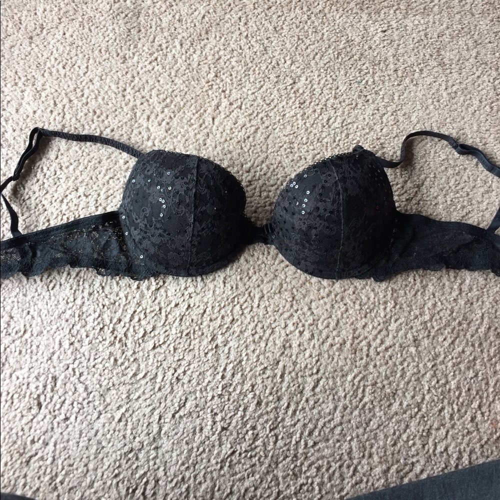 Black aerie sequin Paige bra